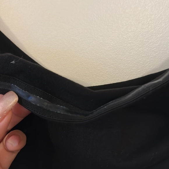 Thyme Maternity Black Strapless Shirred Stretch Jersey Midi Tube Dress - Picture 6 of 9